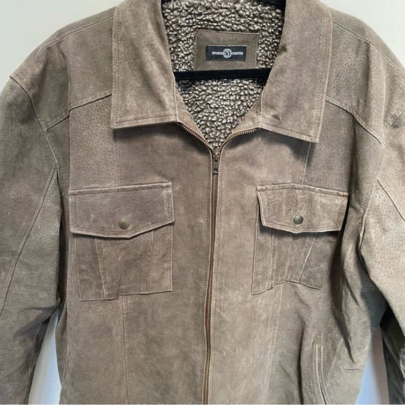 Patriotic Marines Leather Jacket Faux Sherpa Lined Bradford Exchange Military XL - Picture 3 of 14